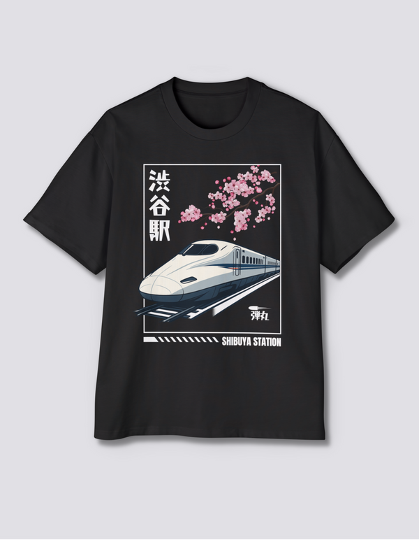 Bullet Train Oversized Tee [Front Print] - Hover