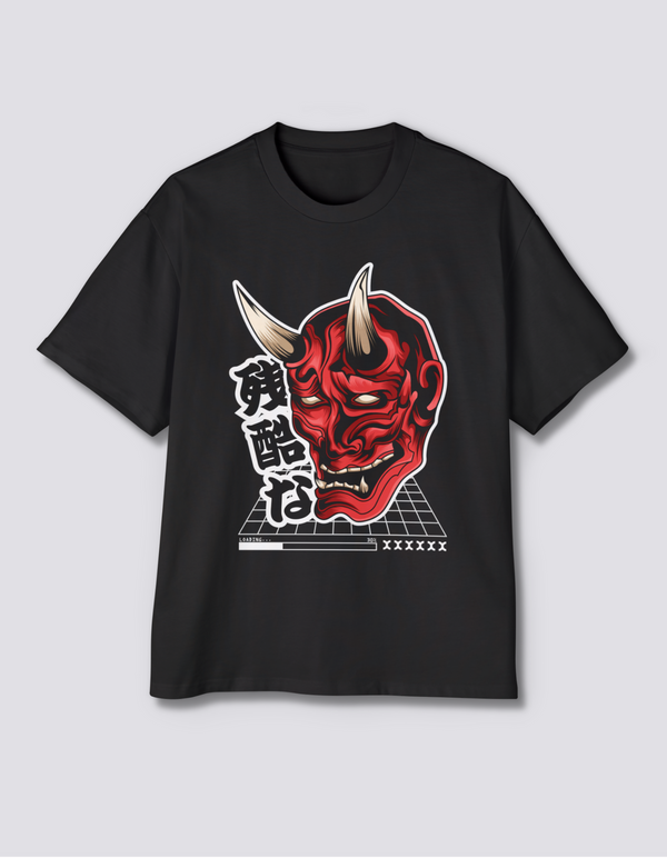 Japanese Oni Oversized Tee [Front Print] - Hover