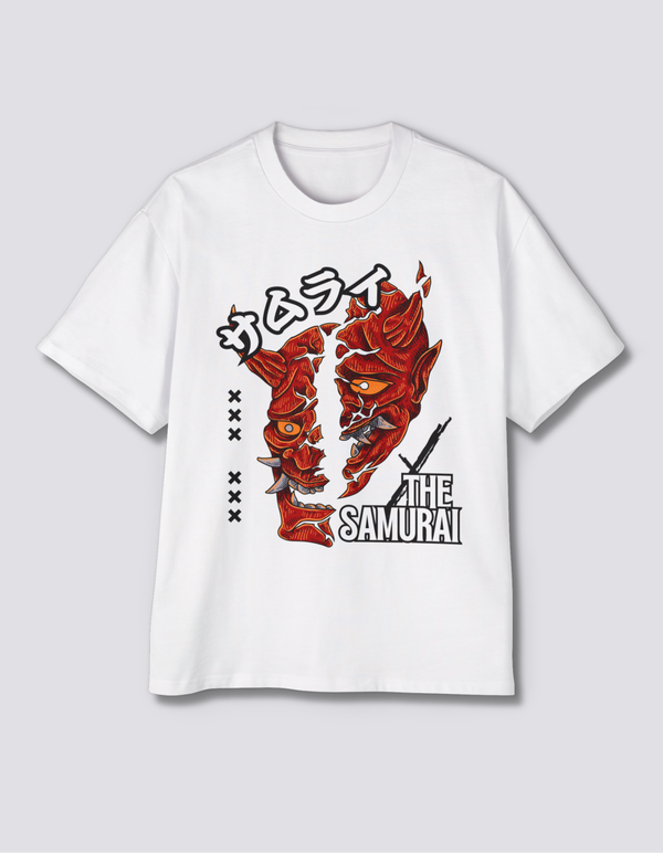 Samurai Mask Oversized Tee [Front Print] - Hover